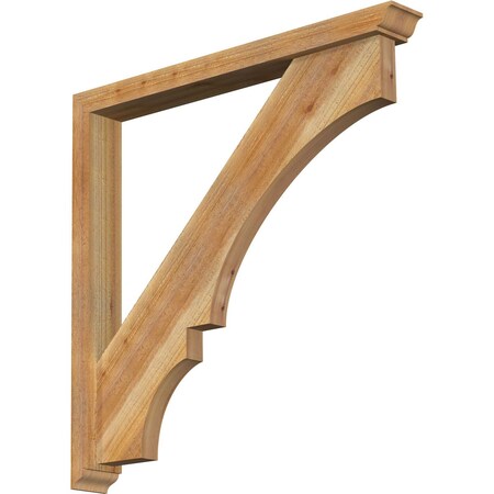 Balboa Traditional Rough Sawn Bracket W/ Offset Brace, Western Red Cedar, 4W X 34D X 34H